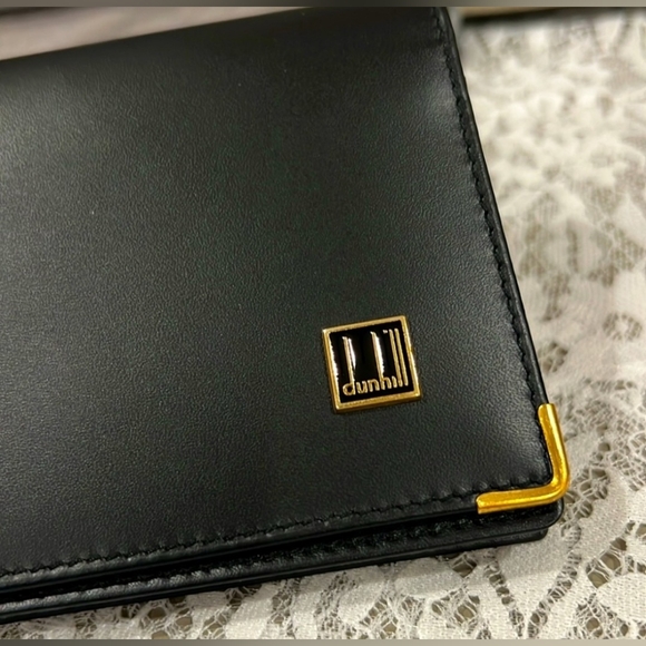 Dunhill Black Leather Wallet w/Box and Dust Cover LIKE NEW - Picture 3 of 6